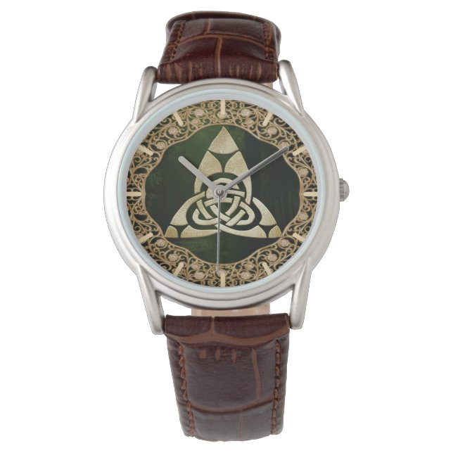 Celtic Trinity Knot on Forest Shadows  Watch (Front)