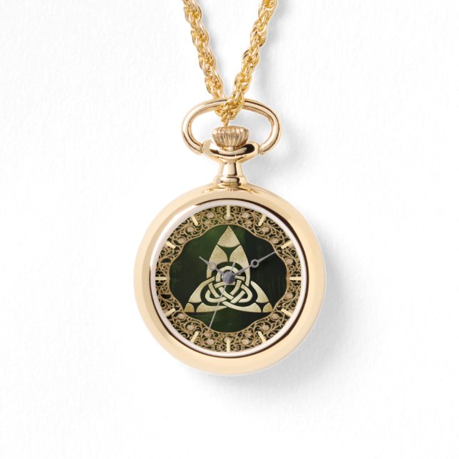 Celtic Trinity Knot on Forest Shadows   Watch (Front)