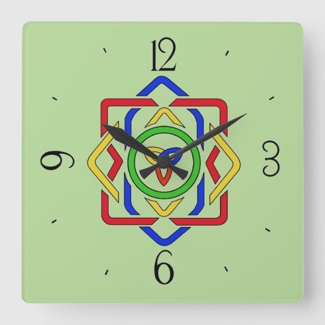 Celtic Trinity Knot Square Wall Clock (Front)