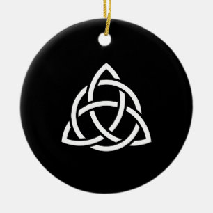 Celtic Trinity Knot Triquetra Symbol Ceramic Tree Decoration