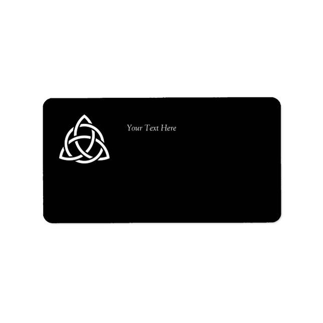 Celtic Trinity Knot Triquetra Symbol Personalised Label (Front)