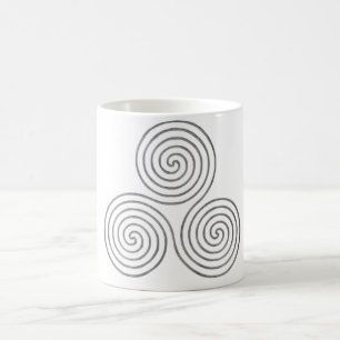 celtic triple spiral - OneLine antique silver Coffee Mug