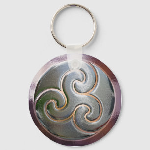 Celtic triskele in silver key ring