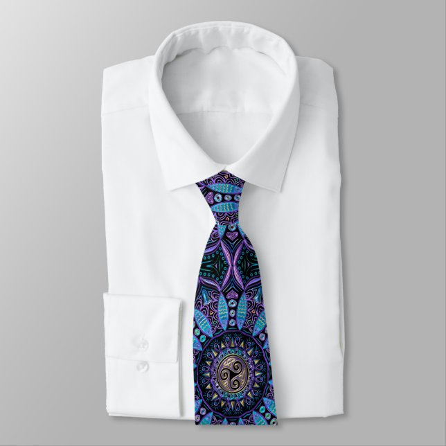 Celtic Triskele Mandala Tie (Tied)