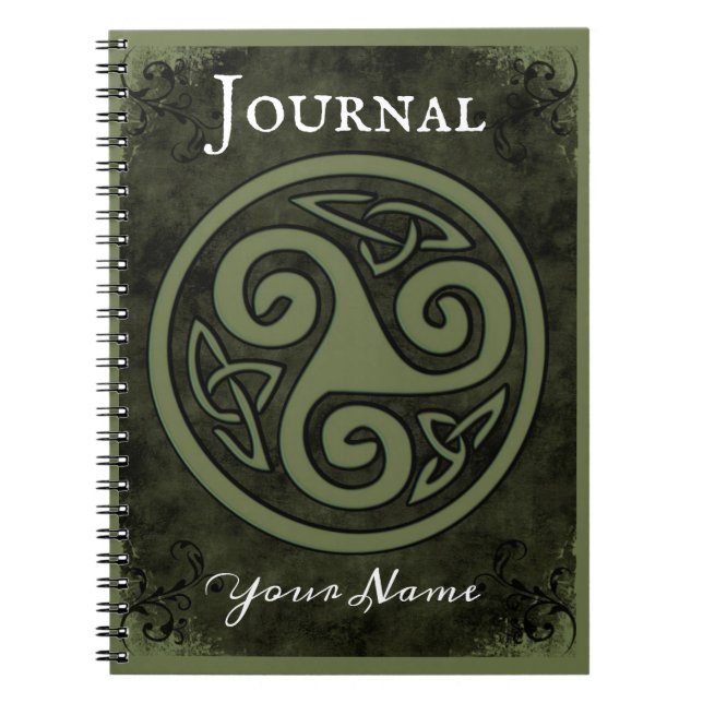 Celtic Triskele or Triskelion Notebook Journal (Front)