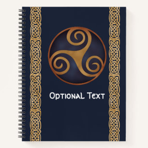Celtic Triskelion (Blue) Custom Notebook