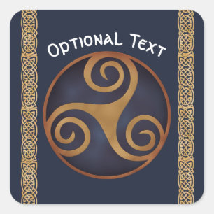Celtic Triskelion (Blue) Custom Square Sticker