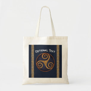 Celtic Triskelion (Blue) Custom Tote Bag