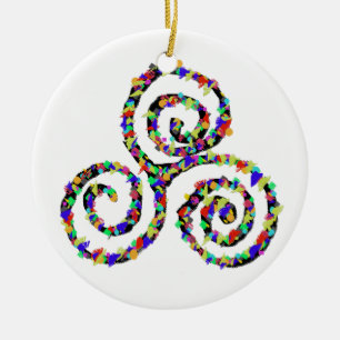 Celtic Triskelion Strength Ceramic Tree Decoration