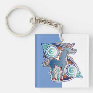 Celtic unicorn key ring