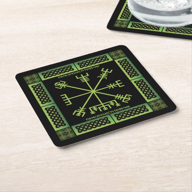 Celtic Vegvisir Paper Coasters (Angled)