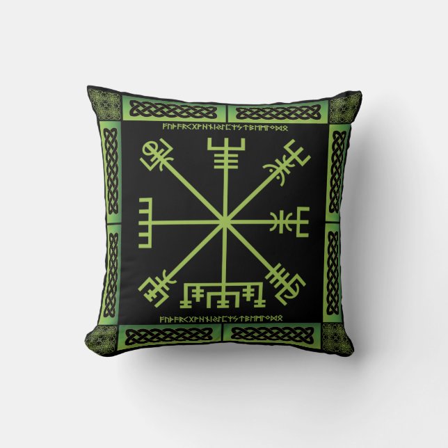 Celtic Vegvisir Throw Pillow (Square) (Front)
