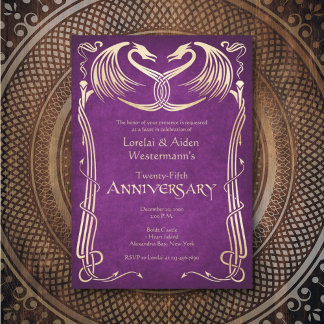 Celtic Viking Dragon Anniversary Invitation