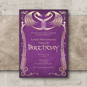 Celtic Viking Dragon Birthday Invitation
