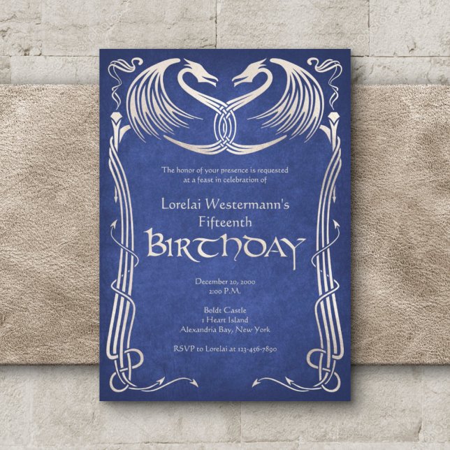 Celtic Viking Dragon Birthday Invitation (Creator Uploaded)