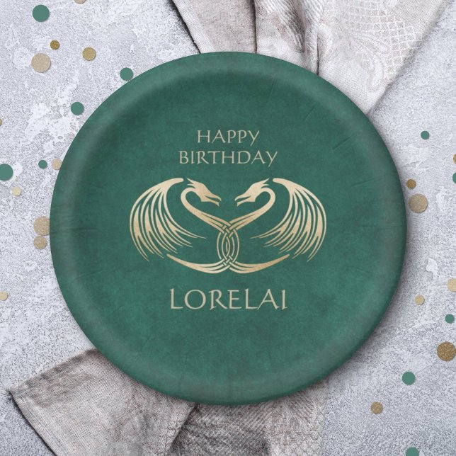 Celtic Viking Dragon Birthday Paper Plate (Creator Uploaded)
