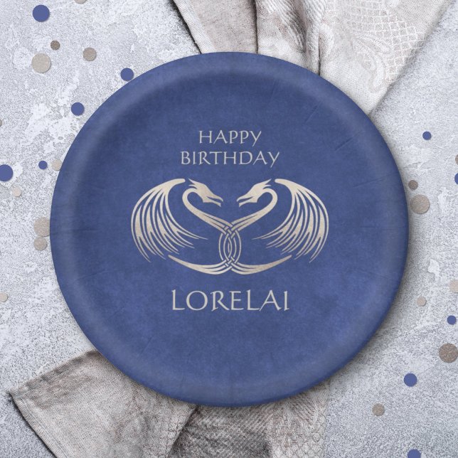 Celtic Viking Dragon Birthday Paper Plate (Creator Uploaded)