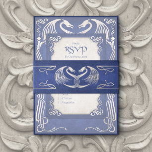 Celtic Viking Dragon Wedding Invitation Belly Band