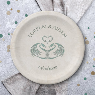 Celtic Viking Dragon Wedding Paper Plate