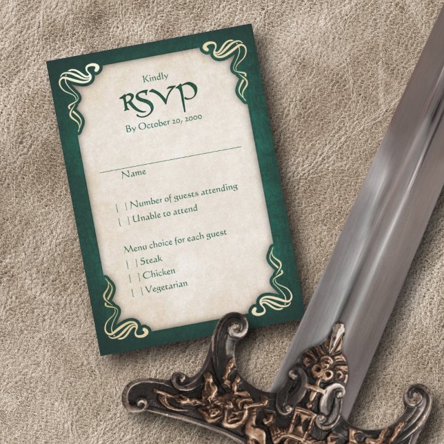 Celtic Viking Dragon Wedding RSVP Card (Creator Uploaded)