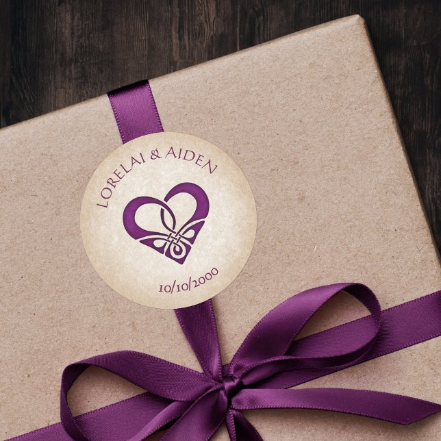 Celtic Viking Fantasy Wedding Classic Round Sticker (Creator Uploaded)