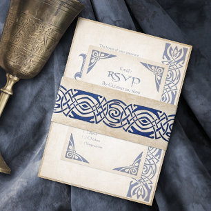 Celtic Viking Fantasy Wedding Invitation Belly Band