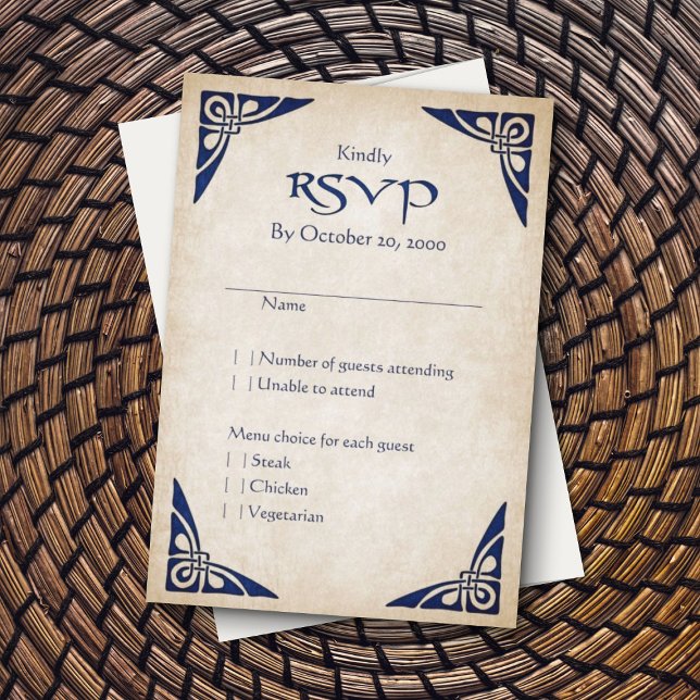 Celtic Viking Fantasy Wedding RSVP Card (Creator Uploaded)