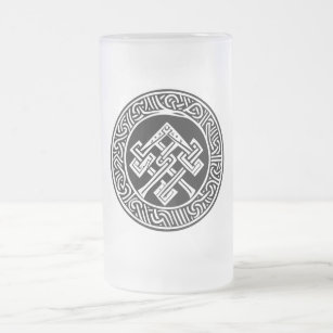 Celtic & Viking Inspired Artwork  Frosted Glass Beer Mug