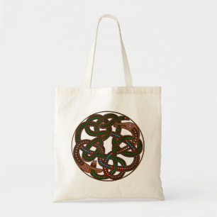 Celtic Viking Serpent Shield Irish Art Design Tote Bag