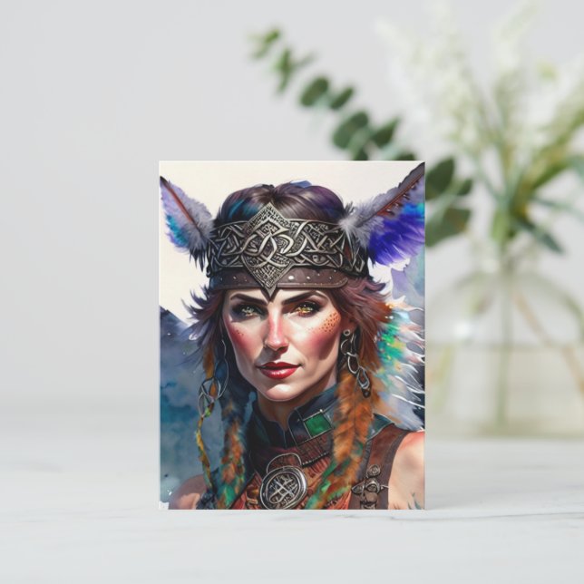 Celtic warrior princess postcard (Standing Front)