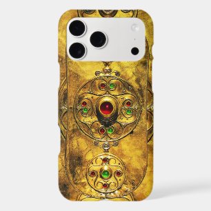 CELTIC WARRIOR SHIELD EMERALD RUBY GEM STONES