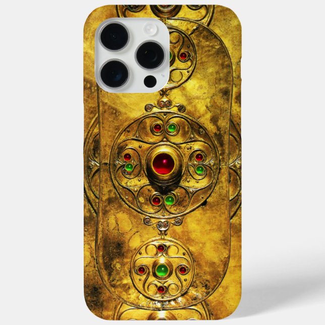 CELTIC WARRIOR SHIELD EMERALD RUBY GEM STONES Case-Mate iPhone CASE (Back)