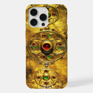 CELTIC WARRIOR SHIELD EMERALD RUBY GEM STONES iPhone 15 PRO MAX CASE