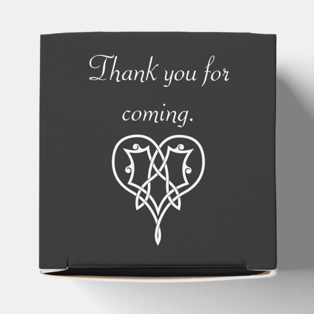 Celtic Weave Hearts in Black Favour Box (Top)