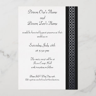 Celtic Weave Hearts in Black Foil Invitation