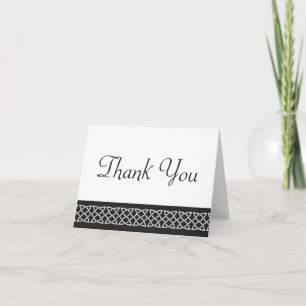 Celtic Weave Hearts in Black Thank You Card