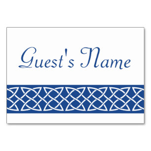 Celtic Weave Hearts in Blue Table Card