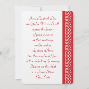 Celtic Weave Hearts in Cherry Wedding Invitation