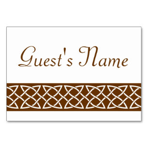 Celtic Weave Hearts in Chocolate Table Card