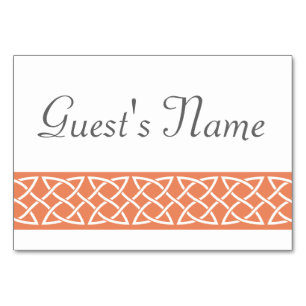 Celtic Weave Hearts in Coral Table Card