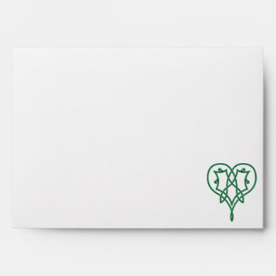 Celtic Weave Hearts in Green Envelopes