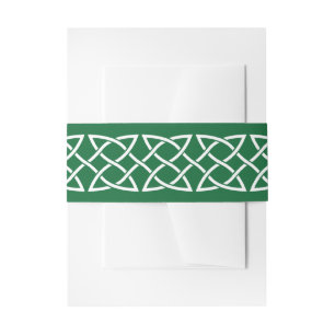 Celtic Weave Hearts in Green Invitation Belly Band