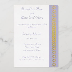 Celtic Weave Hearts in Lavender Foil Invitation