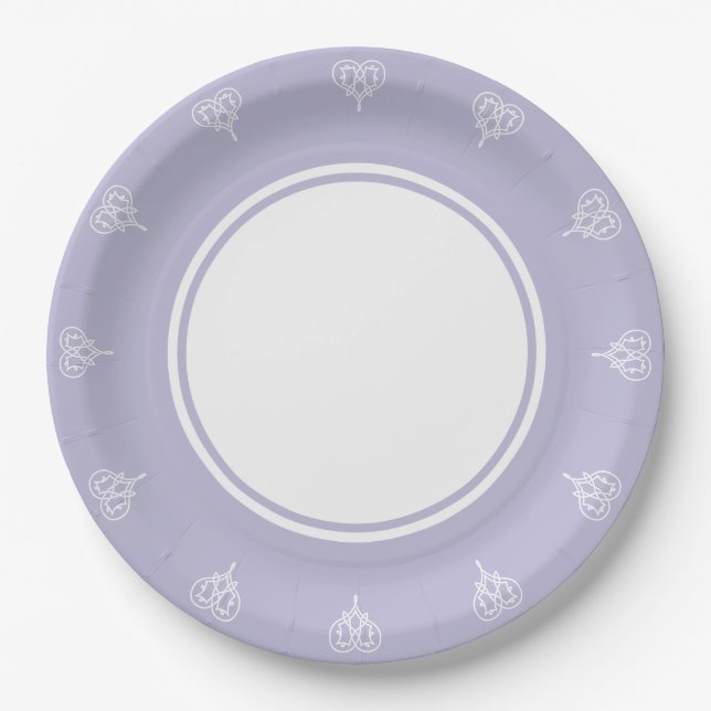 Celtic Weave Hearts in Lavender Paper Plate (Front)