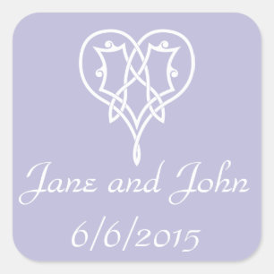 Celtic Weave Hearts in Lavender Sticker