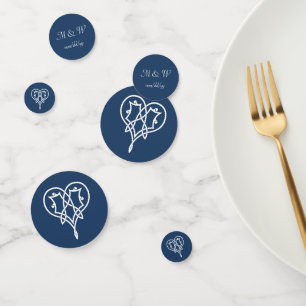 Celtic Weave Hearts in Navy Table Confetti