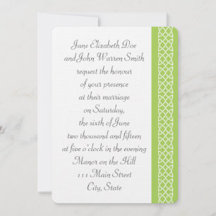 Celtic Weave Hearts in Peridot Wedding Invitation