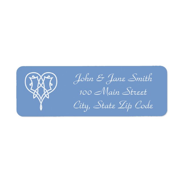 Celtic Weave Hearts in Periwinkle Address Label (Front)