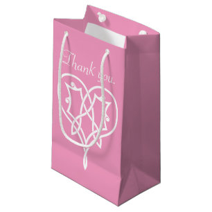 Celtic Weave Hearts in Petal Pink Gift Bag