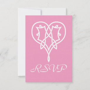 Celtic Weave Hearts in Petal Pink RSVP Card